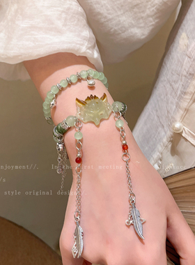 灵狐面具手链女款新中式长款双圈手串2025新款精致小众高级感手饰