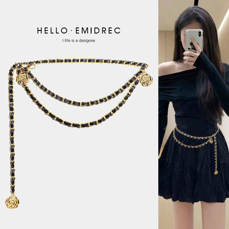 腰链腰间配饰女配裙子毛衣装饰小香风中古金属链条腰带高级感金色,饰品/流行首饰/时尚饰品新,腰链,淘宝优惠券,粉丝福利购,淘宝优惠卷