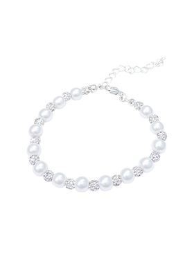 超闪锆石珍珠串珠手链女生