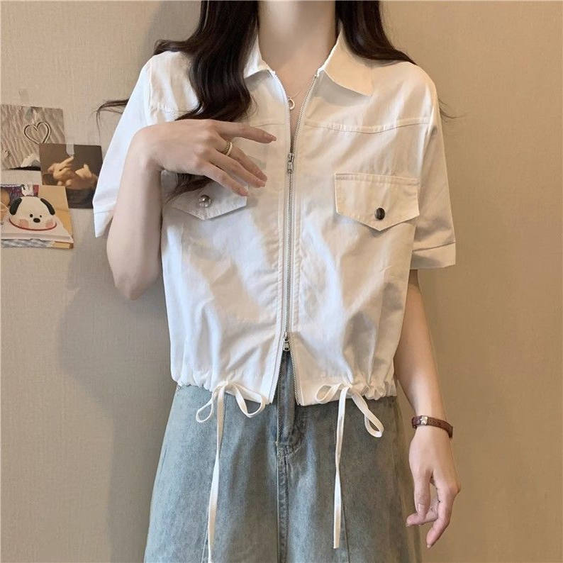 夏季短袖上衣短款外套防晒衣宽松