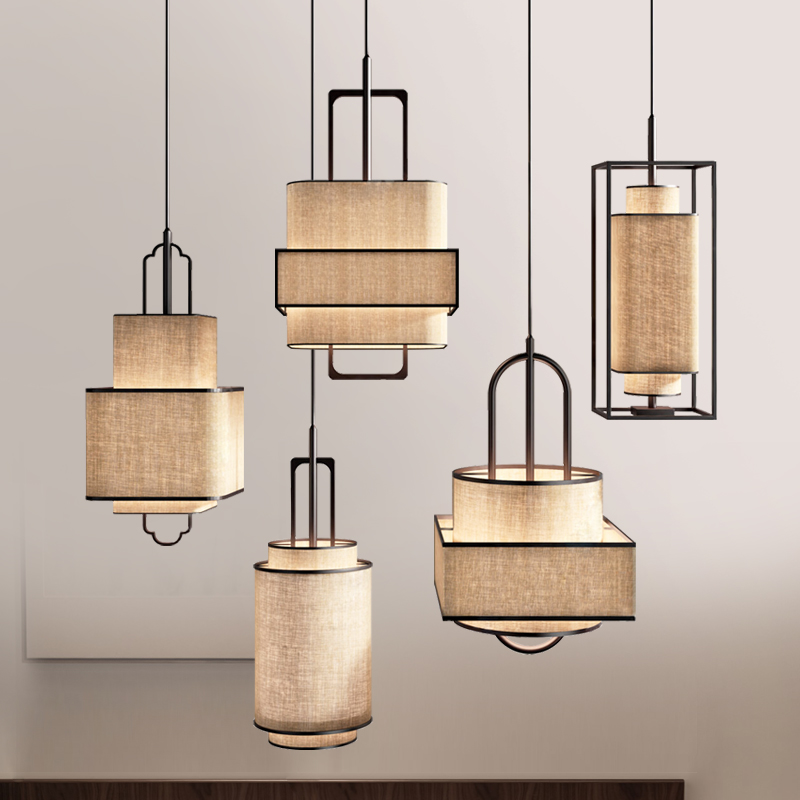 禅意吊灯茶室新中式中国风民宿艺术餐厅饭店设计师款组合灯包间灯