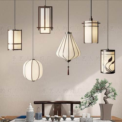 设计师新中式中国风创意餐厅饭店茶室民宿火锅店餐饮吧台组合吊灯