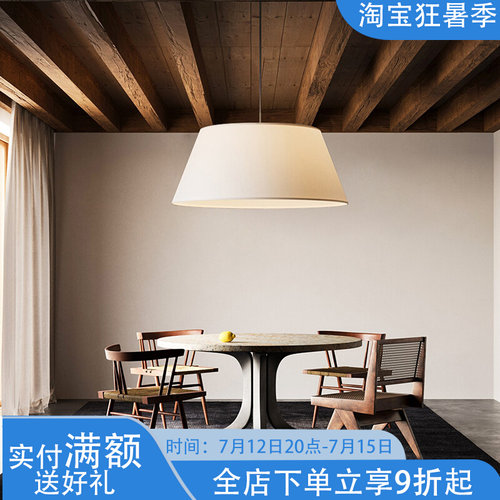日式侘寂风创意餐厅餐桌灯书房卧室客厅民宿茶室禅意布艺个性吊灯