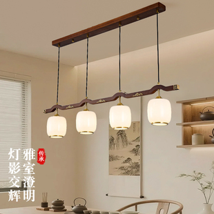 宋氏美学吊灯2026新款餐厅全铜乌檀木新中式茶室专用茶台书房灯