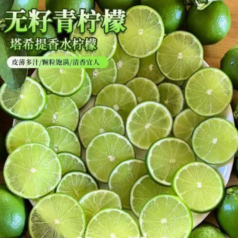 泰国塔西提无籽青柠檬5斤包邮新鲜水果皮薄多汁小青柠泡水茶饮店
