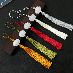 白玉莲花流苏穗子挂饰汉服吊穗香包挂件车挂手工diy材料古风流苏