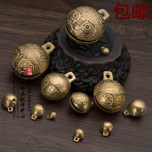 DIY原铜虎头铃铛纯铜色虎口铃