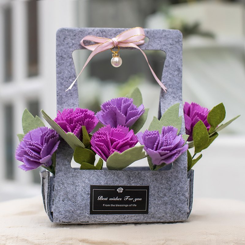 不织布材料包仿真花束妇女节礼物