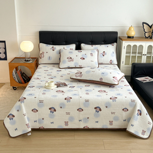 肉感双面两用床盖三件套一面全棉一面牛奶绒纯棉榻榻米加厚床单