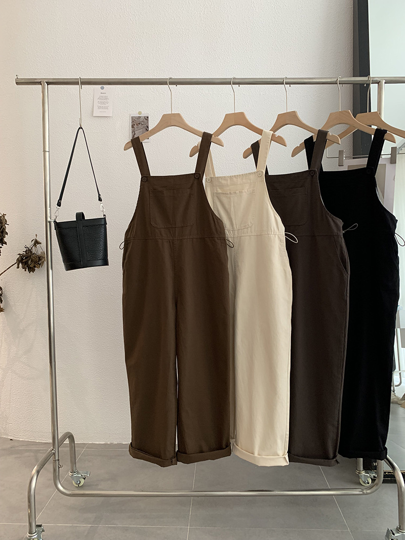 长裤百搭收腰口袋连体背带裤