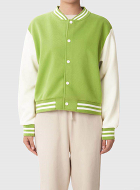 鹿岛什物纪 ABQ20157 女式棒球服外套 通勤百搭宽松款 偏短款