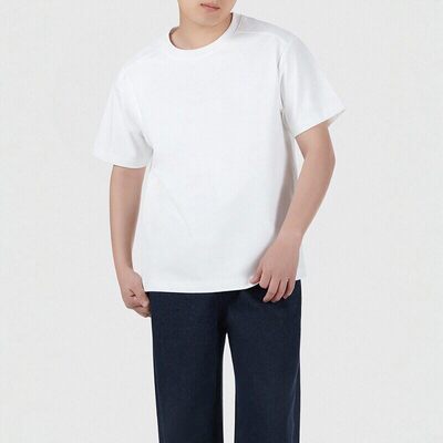 什物纪WBK10009男士短袖T恤全棉圆领透气保型纯色休闲上衣