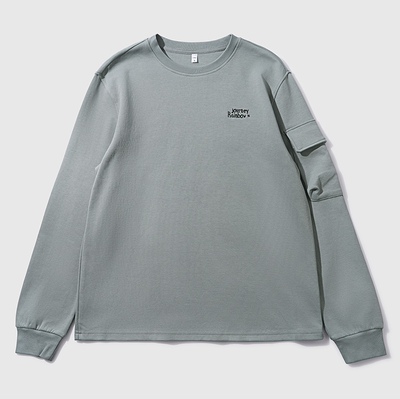 鹿岛什物纪 ABQ10149 男式圆领长袖卫衣 衣袖贴袋工装风卫衣上衣