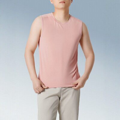 什物纪WEH10902男士夏季背心柔软亲肤透气纯色百搭无袖上衣