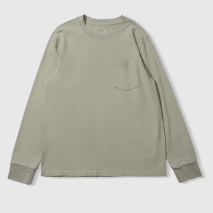 圆领T恤 男式 男士 全棉长袖 鹿岛什物纪 宽松T恤打底衫 AAV10194