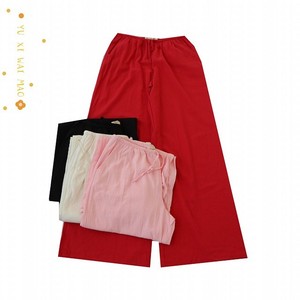 春夏新款欧美女士松紧腰系绳阔腿裤  中高腰纯色宽松休闲长裤B11