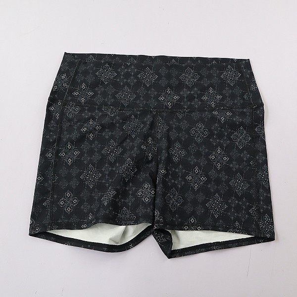 春夏新款欧美女士松紧腰压力弹力印花瑜伽运动裤 高腰休闲短裤A11