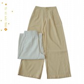 春季 C11 高腰纯色休闲百搭长裤 新欧美女士微松紧垂感质感直筒裤