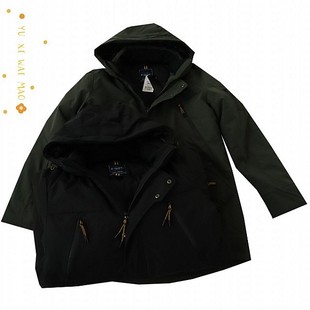 冬季新款欧美男士可脱卸帽方法保暖棉衣 中长款厚实棉服外套B12