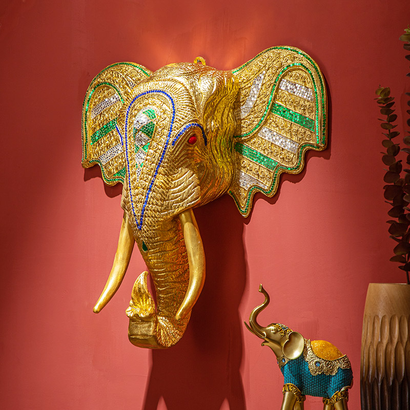 东南亚风格装饰泰式大象头工艺品
