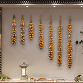 天然葫芦串多福多禄招财纳福客厅墙上挂件装 饰门对门玄关茶室壁挂