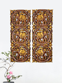 饰 壁挂装 泰国实木雕刻客厅电视背景墙面木制挂件装 修玄关卧室中式