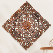 泰国木雕壁挂装 饰挂件墙饰 饰柚木雕花板客厅沙发背景墙挂饰实木装