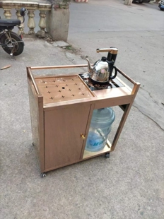 酒楼酒水车茶水车移动泡茶车不锈钢服务车煮茶车家用餐厅小型茶桌