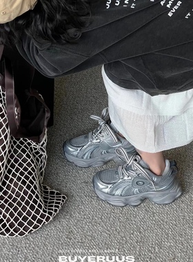 2025秋新款韩版货儿童鞋潮牌UUS中大男女童魔术贴老爹跑步运动鞋