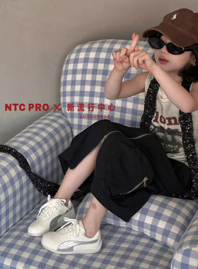 2025秋新款韩版童鞋潮牌NTC中大男女童白色运动鞋休闲阿甘德训鞋