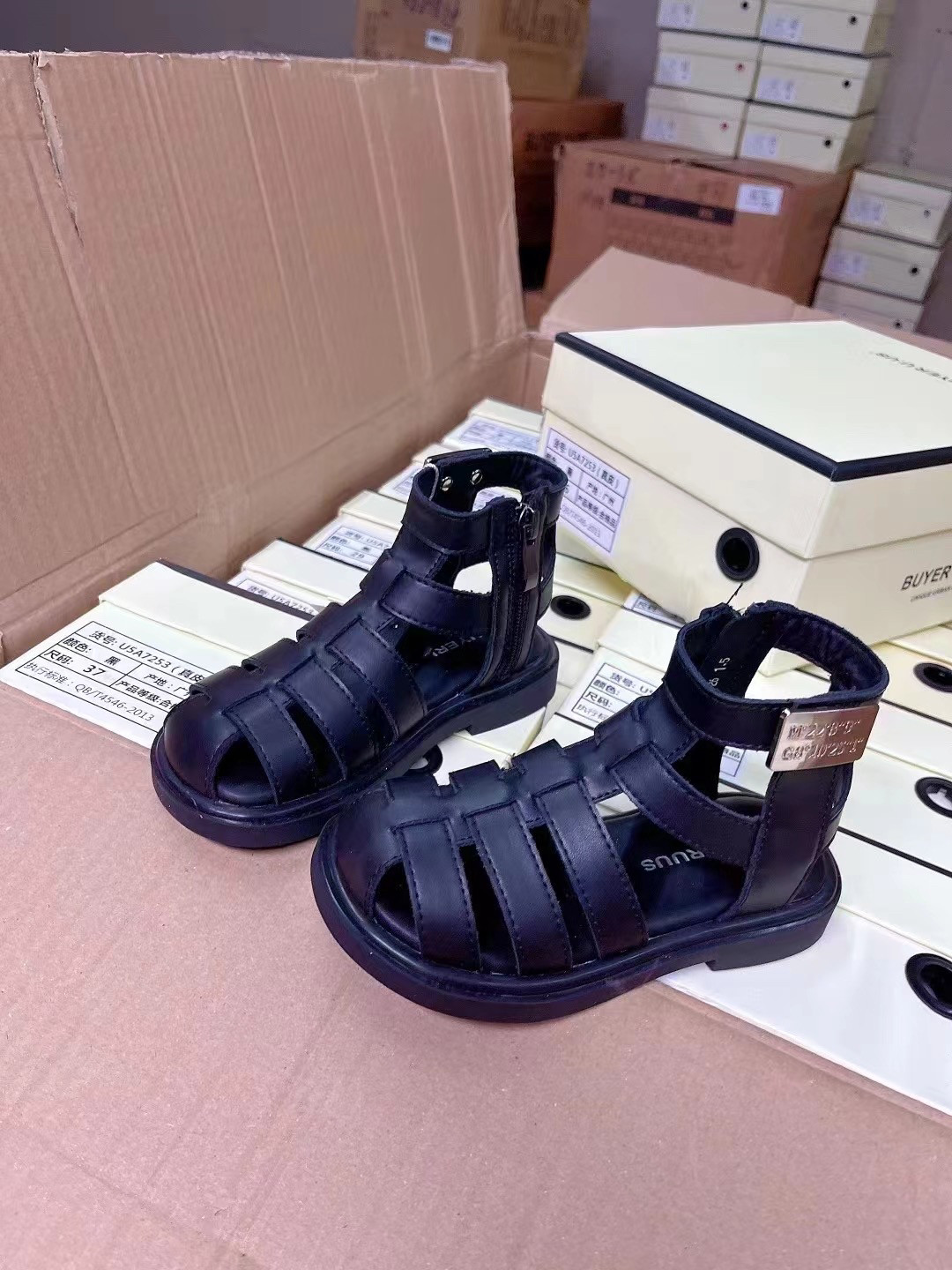 牛皮罗马鞋UUS凉鞋韩版女童夏季