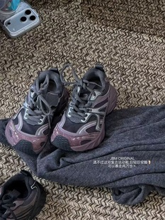 潮牌JBM中大男女童魔术贴加绒轻便百搭运动老爹鞋 2025冬韩版 童鞋