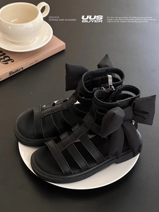 2025夏季新款韩版货儿童鞋潮牌UUS中大童女童公主高帮罗马鞋凉鞋