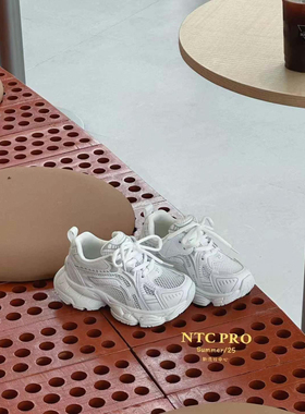2025夏新款韩版童鞋潮牌NTC中大男女童网面透气白色运动鞋老爹鞋