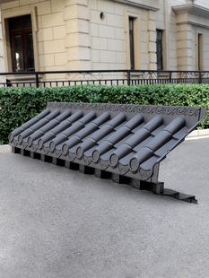 梦古中号免架子树脂36cm立体仿古瓦中式一体塑料窗户装饰屋檐瓦片