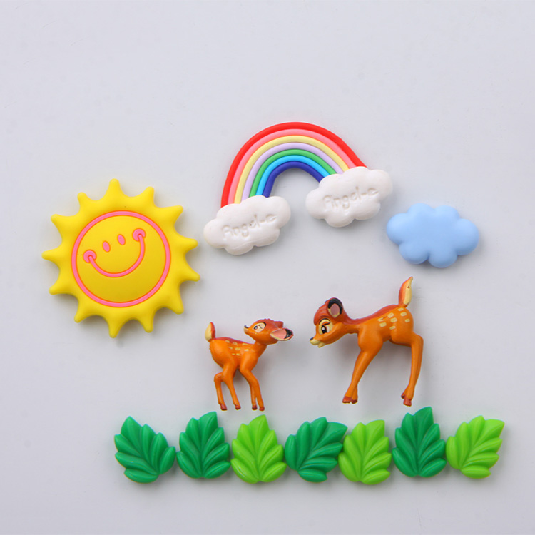 卡通创意可爱云朵小鹿 磁扣磁铁冰箱贴 磁贴儿童早教磁性贴留言贴