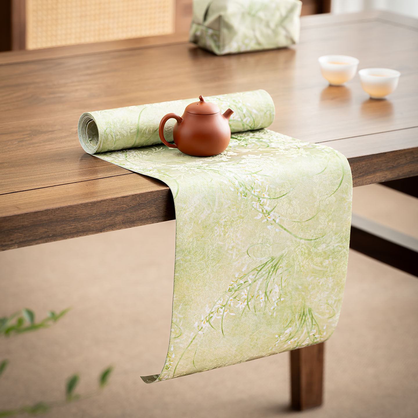 形相绿色兰花茶席织锦防水新中式禅意桌旗茶几干泡台垫子兰香桌旗,居家布艺,桌旗,淘宝优惠券,粉丝福利购,淘宝优惠卷