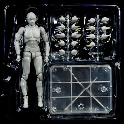 AM/DM标优质SHF男女绘画素体灰色肤色带武器豪华版可动手办模型