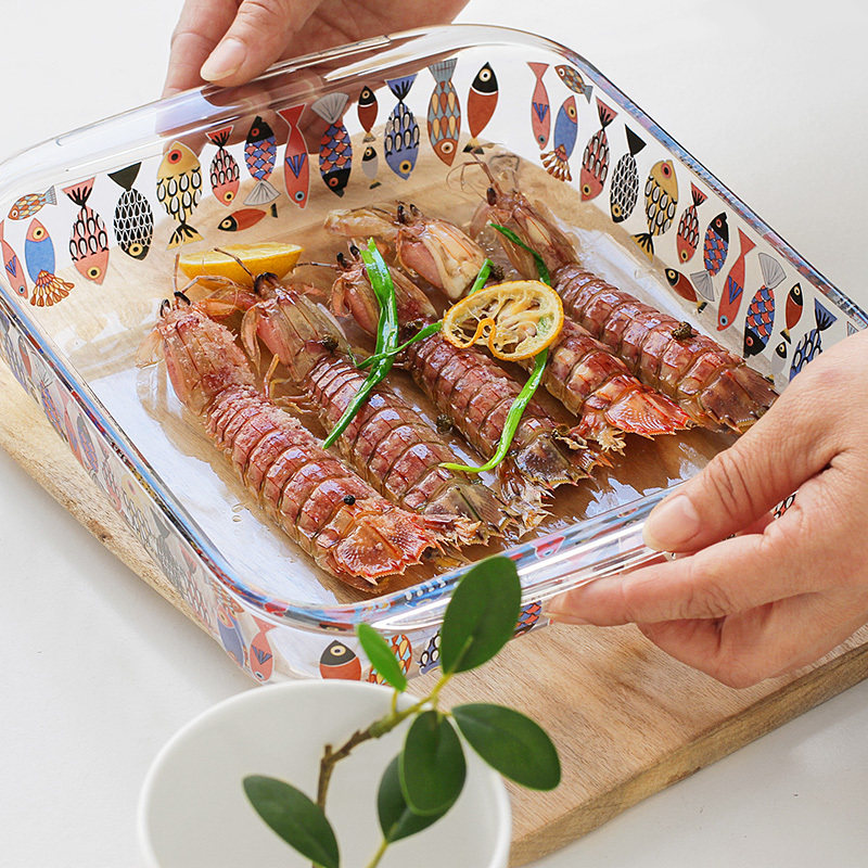 丹麦蓝鱼耐热玻璃烘焙焗饭烤盘