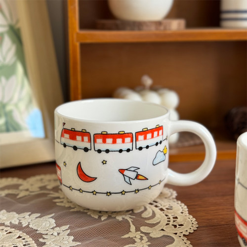 骨质瓷日式儿童卡通水杯