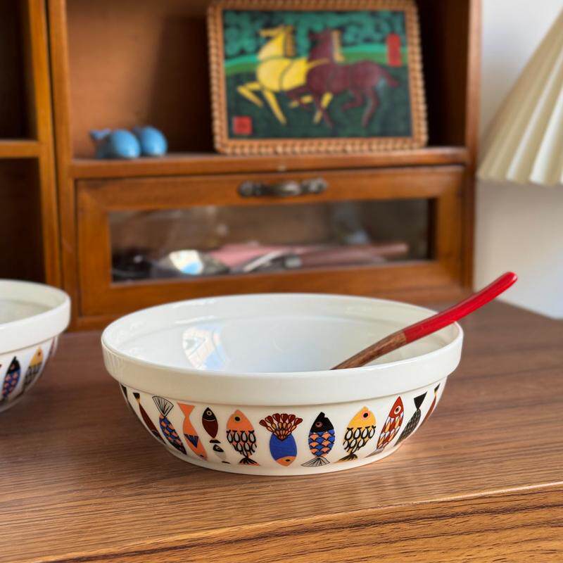 北府  蓝鱼骨瓷早餐碗燕麦碗甜品碗敞口面碗护边陶瓷碗可微波,餐饮具,碗,淘宝优惠券,粉丝福利购,淘宝优惠卷