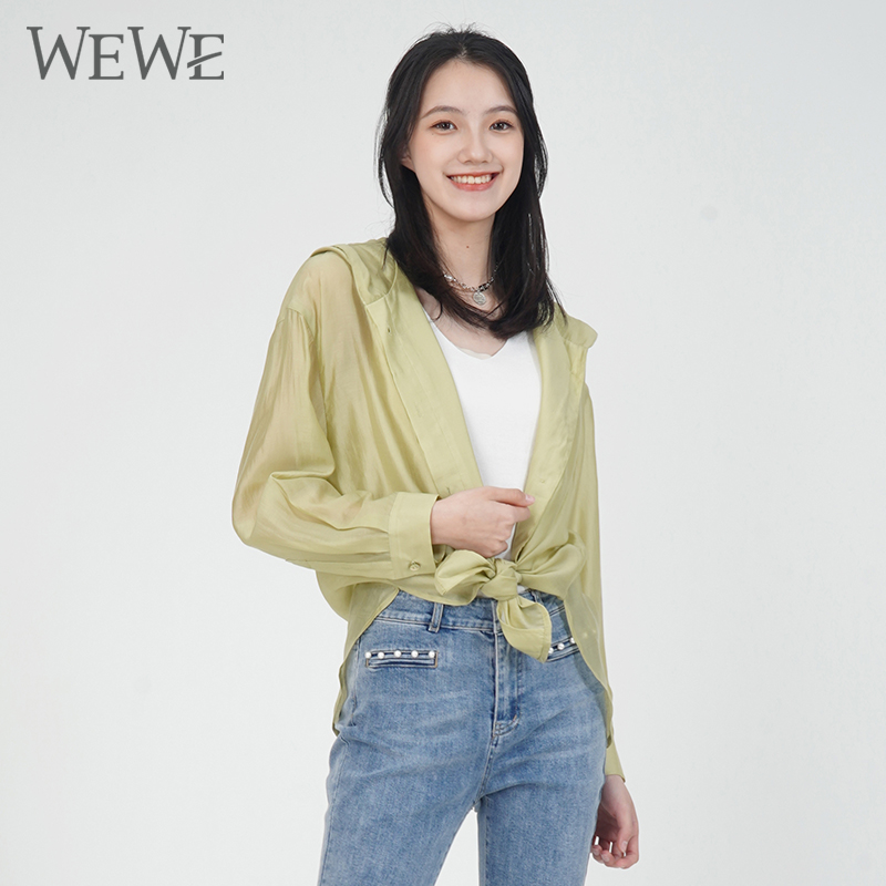 WEWE唯唯直筒休闲单排扣长袖防晒