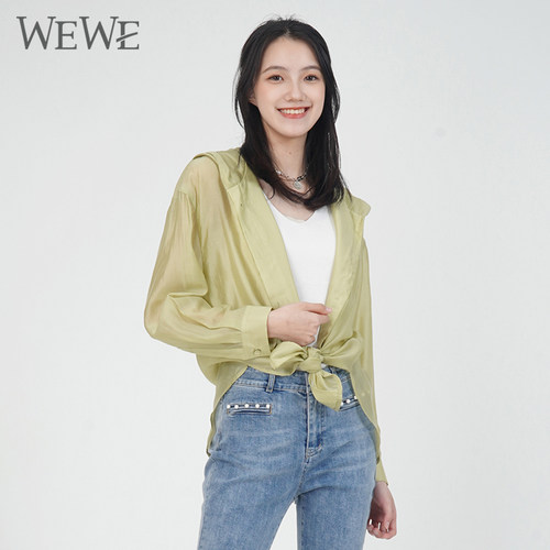 WEWE唯唯直筒休闲单排扣长袖防晒