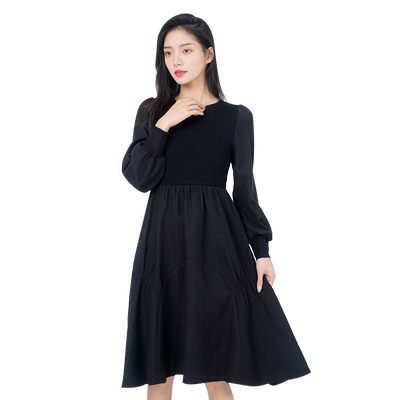 WEWE唯唯休闲针织裙拼接