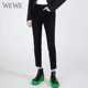 新品 女装 简约休闲百搭修身 WEWE唯唯秋季 显瘦小脚牛仔裤 显高