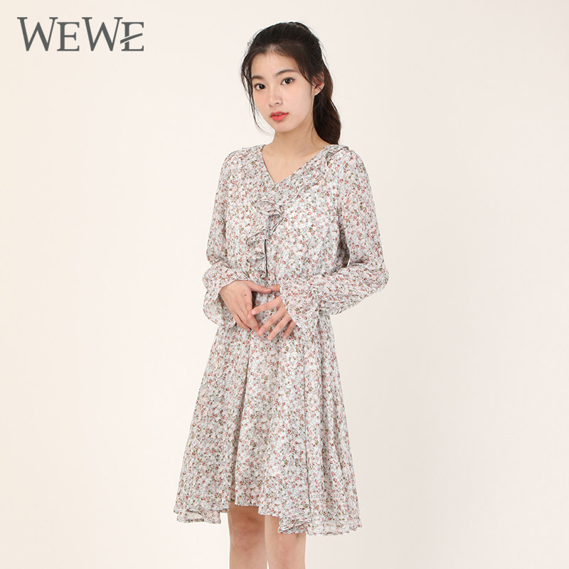 WEWE唯唯甜美小碎花雪纺