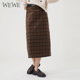 格子时尚 WEWE 通勤半身裙气质OL风 女装 经典 唯唯冬季 新品