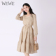 WEWE唯唯秋季 女装 气质碎花收腰显瘦女士连衣裙优雅甜美