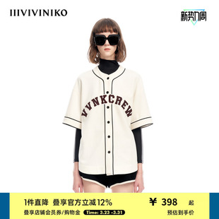 棒球夹克外套女M322035363D 简约宽松休闲短袖 IIIVIVINIKO夏季 新品
