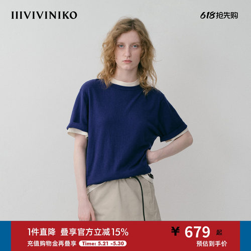 棉羊绒短袖宽松落肩T恤衫